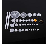 Tocekat Plastic Motor Gears DIY Robot Gear Kit, Pulley Belt Single Double Crown Worm Gears Set Robot Gear Kit Accessories for DIY Model (34 kinds)