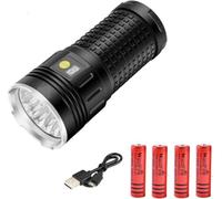 Toches LED Super Bright, 1000000 Lumens Rechargeable Torch, 18xLED High Power Flashlight , Powerful Tactical Flash Light with 4 Modes and LCD Display for Camping, Hiking, Dog Walking, Emergency