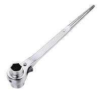 TOCHUN 19 X 21mm Metric Dual Socket Spud Ratchet, Quick Release Heavy Duty Ratcheting Podger Scaffold Spud Wrench Spanner