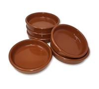 ToCi Set of 6 Tapas Bowls Brown Casserole Dish | 230 ml Cazuela Bowl | Clay Dessert Bowls Mediterranean Diameter 15 cm | Traditional Pottery from Spain