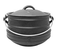 Tocis Big BBQ Potjie "Beefalo" made of cast iron | Traditional South African braising pot made of cast iron | a variation of the Dutch Oven with lid and flat | Capacity: 6 litres