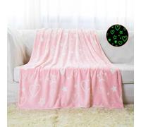 Tociwih Children's Cuddly Rainbow Unicorn Blanket, Glow In The Dark, Soft Flannel, 127 x 152 cm