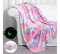 Tociwih Glow in The Dark Blanket Unicorns Gifts for Girls,Toys for 2 3 4 5 6 7 8 9 10 Year Old Girl Gifts,Soft Kids Blankets for Christmas Halloween Birthday Valentines Gifts,50"x60"