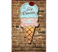 TOCMANE Retro Ice Cream Shaped Metal Tin Sign Indoor & Outdoor Home Bar Coffee Kitchen Ice Cream Shop Wall Decor Tin Sign 8x12 inch
