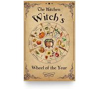 TOCMANE The Kitchen Witch's Wheel Year Halloween Metal Tin Poster Indoor & Outdoor Home Bar Coffee Kitchen Wall Decor Halloween Painting Metal Plate 8x12 inch