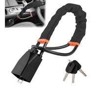 TOCMSNHG Steering Wheel Lock, Car Steering Wheel Locks, High Visibility Seat Belt Steering Lock, Heavy Duty Anti-Theft Device Fit for Cars, SUVs, Vans, Caravans, 3 Keys (Black)