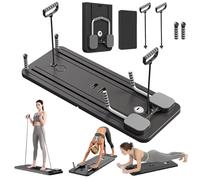 TOCMSNHG Upgraded Pilates Reformer Board, Foldable Pilates Reformer Machine with Resistance Rope and Timer, Full-Body Workout Trainer for Men, Women, Automatic Rebound Ab Roller for Home, Gym Use