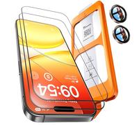 TOCOL 2+1 Pack for iPhone 15 Screen Protector 6.1-Inch + Camera Lens Protector, Instant Installation, HD Clear Tempered Glass, Full Coverage Protection, Anti-Shatter, Case Friendly (Desert)