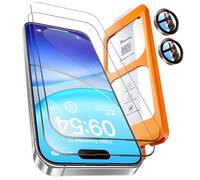 TOCOL 2+1 Pack for iPhone 16 Screen Protector 6.1-Inch + Camera Lens Protector, Instant Installation, HD Clear Tempered Glass, Full Coverage Protection, Anti-Shatter, Case Friendly (Desert)