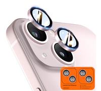 TOCOL 2 Pack for iPhone 15 / iPhone 15 Plus Camera Lens Protectors, Individual Tempered Glass Protectors, Anti-Scratch, Easy Installation, Ultra HD Night Shooting Mode, Light Pink