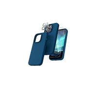 TOCOL 5 in 1 for iPhone 14 Pro Max Case, with 2 Pack Screen Protector + 2 Pack Camera Lens Protector, Liquid Silicone Slim Shockproof Cover