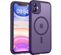 TOCOL for iPhone 11 Case, Fit for MagSafe, Upgraded Full Camera Protection, 14FT Military Grade Shockproof Magnetic Thin Slim Frosted Translucent Matte Back Phone Cover (Midnight Purple)