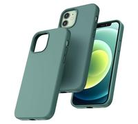 TOCOL for iPhone 12 Case, Liquid Silicone, Midnight Green