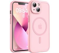 TOCOL for iPhone 13 Case, Fit for MagSafe, Upgraded Full Camera Protection, 14FT Military Grade Shockproof Magnetic Thin Slim Frosted Translucent Matte Back Phone Cover (Light Pink)