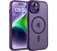 TOCOL for iPhone 14 Case, Fit for MagSafe, Upgraded Full Camera Protection, 14FT Military Grade Drop Tested Shockproof Magnetic Slim Translucent Matte Back Phone Cover (Midnight Purple)