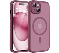 TOCOL for iPhone 15 Plus Case, Fit for MagSafe, Upgraded Full Camera Protection, 14FT Military Grade Shockproof Magnetic Thin Slim Frosted Translucent Matte Back Phone Cover (Plum)