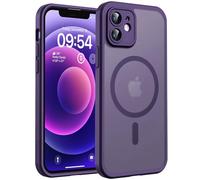 TOCOL Magnetic for iPhone 12 Case 6.1-Inch, Fit for MagSafe, Upgraded [Full Camera Protection], [14FT Military Grade Drop Tested] Shockproof Slim Translucent Matte Back Phone Cover (Midnight Purple)