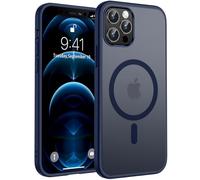 TOCOL Magnetic for iPhone 12 Pro Case 6.1-Inch, Fit for MagSafe, [14FT Military Grade Drop Tested], Shockproof Slim Anti-Fingerprint Translucent Matte Back Protective Phone Cover (Dark Blue)