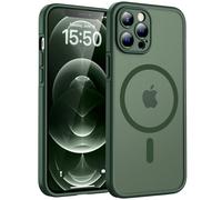 TOCOL Magnetic for iPhone 12 Pro Max Case 6.7-Inch, Fit for MagSafe, Upgraded [Full Camera Protection], [14FT Military Grade Drop Tested] Shockproof Slim Translucent Matte Back Cover (Alpine Green)