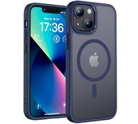 TOCOL Magnetic for iPhone 13 Mini Case 5.4-Inch, Fit for MagSafe, [14FT Military Grade Drop Tested], Shockproof Slim Anti-Fingerprint Translucent Matte Back Protective Phone Cover (Dark Blue)