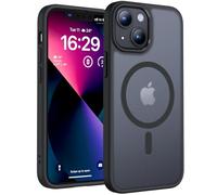 TOCOL Magnetic for iPhone 13 Mini Case 5.4-Inch, Fit for MagSafe, [14FT Military Grade Drop Tested], Shockproof Slim Anti-Fingerprint Translucent Matte Back Protective Phone Cover (Black)