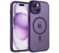 TOCOL Magnetic for iPhone 15 Case 6.1-Inch, Fit for MagSafe, Upgraded [Full Camera Protection], [14FT Military Grade Shockproof] Thin Slim Frosted Translucent Matte Back Phone Cover (Midnight Purple)