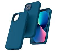 TOCOL Silicone for iPhone 13 Case 6.1-Inch, Liquid Silicone Multi-Color Slim Silky-Soft Touch Anti-Scratch Shockproof Protective Phone Cover, Midnight Blue