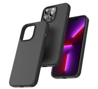 TOCOL Silicone for iPhone 13 Pro Case 6.1-Inch, Liquid Silicone Multi-Color Slim Silky-Soft Touch Anti-Scratch Shockproof Protective Phone Cover, Black