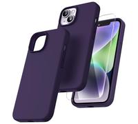 TOCOL Silicone for iPhone 14 Plus Case 6.7-Inch, Liquid Silicone Multi-Color Slim Silky-Soft Touch Anti-Scratch Shockproof Protective Phone Cover, Midnight Purple