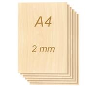 Tocome 2 mm A4 Linde Plywood 297 x 210 x 2 mm Plywood Laser Compatible 2 mm Laser Wood Lime Plywood (Pack of 30)