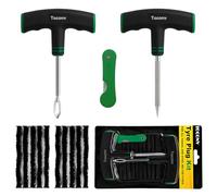 Toconv Tyre Plug Kit, 13PCS Tyre Repair Kit with Self-Vulcanizing Plugs, Ergonomic Oversized & Rubber-Grip T-Handle Tools, Flat Tyre Puncture Repair Tools for Cars, Motorcycle, ATV, SUV, etc