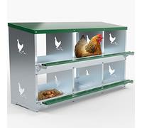 TOCRETOARE 6 Holes Chicken Nesting Boxes for Laying Eggs, Heavy Duty Metal Nest Boxes for Chicken and Poultry to Collect Eggs, Chicken Laying Boxes Hens Chicken Coop Box