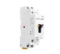 TOCT1 2P 25A 220V/230V 50/60Hz Din Rail Household AC Modular Contactor With Manual Control Switch 2NO or 1NO 1NC or 2NC(2NO)