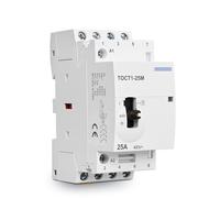 TOCT1 4P 25A 220V/230V 50/60Hz Din Rail Household AC Modular Contactor With Manual Control Switch 4NO Or 2NO 2NC Or 4NC 1Pcs(2NO 2NC)