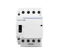 TOCT1-63M Modular AC Contactor 4 Pole 63A, 220V 230V Coil, DIN Rail Mount Power Control Switch with Manual Override, 4NO 4NC 2NO2NC Options(4NC)