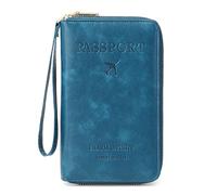 Toctax Passport Case, Passport Case, Travel Documents Folder, Passport Bag Leather, Passport Holder for Men and Women, ID Case, Credit Card Cases, Dark Blue B, Classic