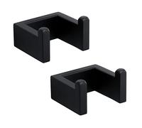 TocTen 2 Pack Bath Towel Hook, SUS 304 Stainless Steel Robe Hook, Square Hanger Wall Hook, Heavy Duty Bathroom Hook, Wall Mounted Coat Hook for Bathroom Kitchen Office (2.2 in, Matte Black)