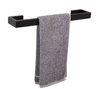 TocTen Bath Towel Rack - Square Base Thicken SUS304 Stainless Steel Towel Bar for Bathroom, Bathroom Bar Accessories Towel Rod Heavy Duty Wall Mounted Towel Holder (Matte Black, 16 Inch)