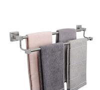 TocTen Double Bath Towel Bar - Thicken SUS304 Stainless Steel Towel Rack for Bathroom, Bathroom Accessories Double Towel Rod Heavy Duty Wall Mounted Square Towel Holder(Brushed Nickel, 24 INCH)
