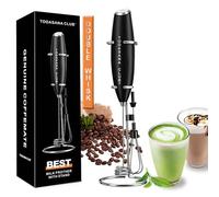 TODASANA Club® Milk Frother Wand, | Best Double Whisk Milk Frother Handheld | High Powered 19000rpm/min with Improved Motor Electric | Drink Mixer for Coffe, Cappuccino, Frappe, Matcha & More