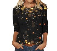 Today 2024 Tshirts Women UK Plus Size Women's Daily Sequin Printed Crewneck Top Seven Quarter Sleeve T Shirt Printed Amazon Voucher Amazon Voucher 100 Pounds Beige