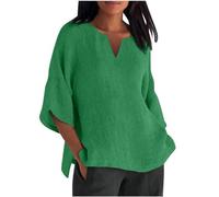 Today 2024 Women's Oversized T Shirt Summer Women's 7 Quarter Sleeve V Neck Solid Color Loose Top T Shirt Casual Shirt My Order was Not Delivered My Orders Amazon Green
