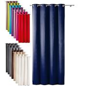 TODAY 257301 Polyester Blackout Curtain with Eyelets - 140 x 260 cm, polyester, Ciel d'orage/Bleu Marine, 140x260 cm