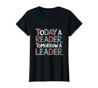Today A Reader Tomorrow A Leader Value Graphic T-Shirt, Women, Black, XL