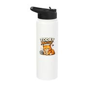 Today Ain't It - Relatable Moody and Funny Cat Design Stainless Steel Insulated Water Bottle