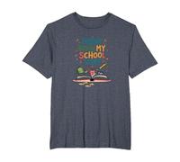 Today Begin My School Story: First Day Adventure T-Shirt, Men's Big and Tall, Heather Blue, 6X Tall