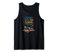 Today Begin My School Story: First Day Adventure Tank Top, Men, Black, S