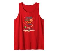 Today Begin My School Story: First Day Adventure Tank Top, Men, Red, S