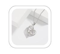 today deals Necklace Gift for Friends Female, Sterling Silver Hearts Necklace for Bestie, Best Friend Birthday Gifts, Friendship Gifts for Women, Thank you Gifts, Valentine's Day Necklace for Women