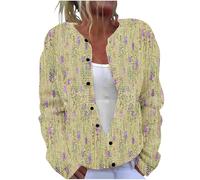 Today Deals Plus Size Knit Cardigan for Women UK 2024 Fall Winter Long Sleeve Button Down Sweater Funny Geometric Strped Floral Print Jumper Casual Loose Fit Coat Dressy Comfy Jackets